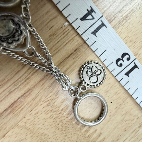 Jessica Simpson Silver-Tone Crystal Accent Toggle Charm Bracelet With Decorative - Picture 9 of 10